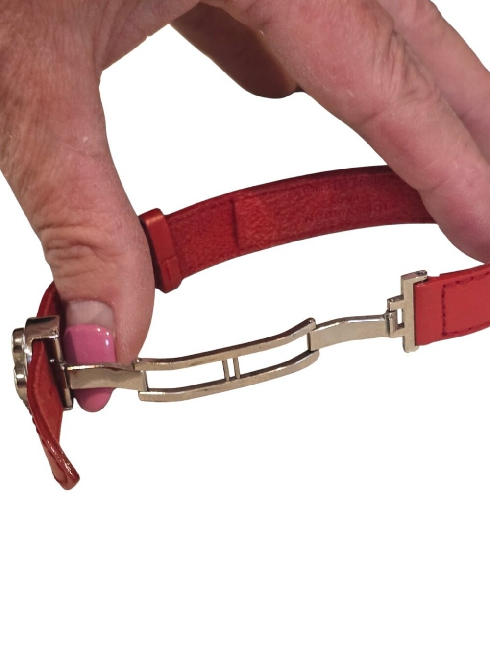 Louis Vuitton Wish Good Luck Red Silver Adjustable Leather Bracelet - Picture 7 of 14